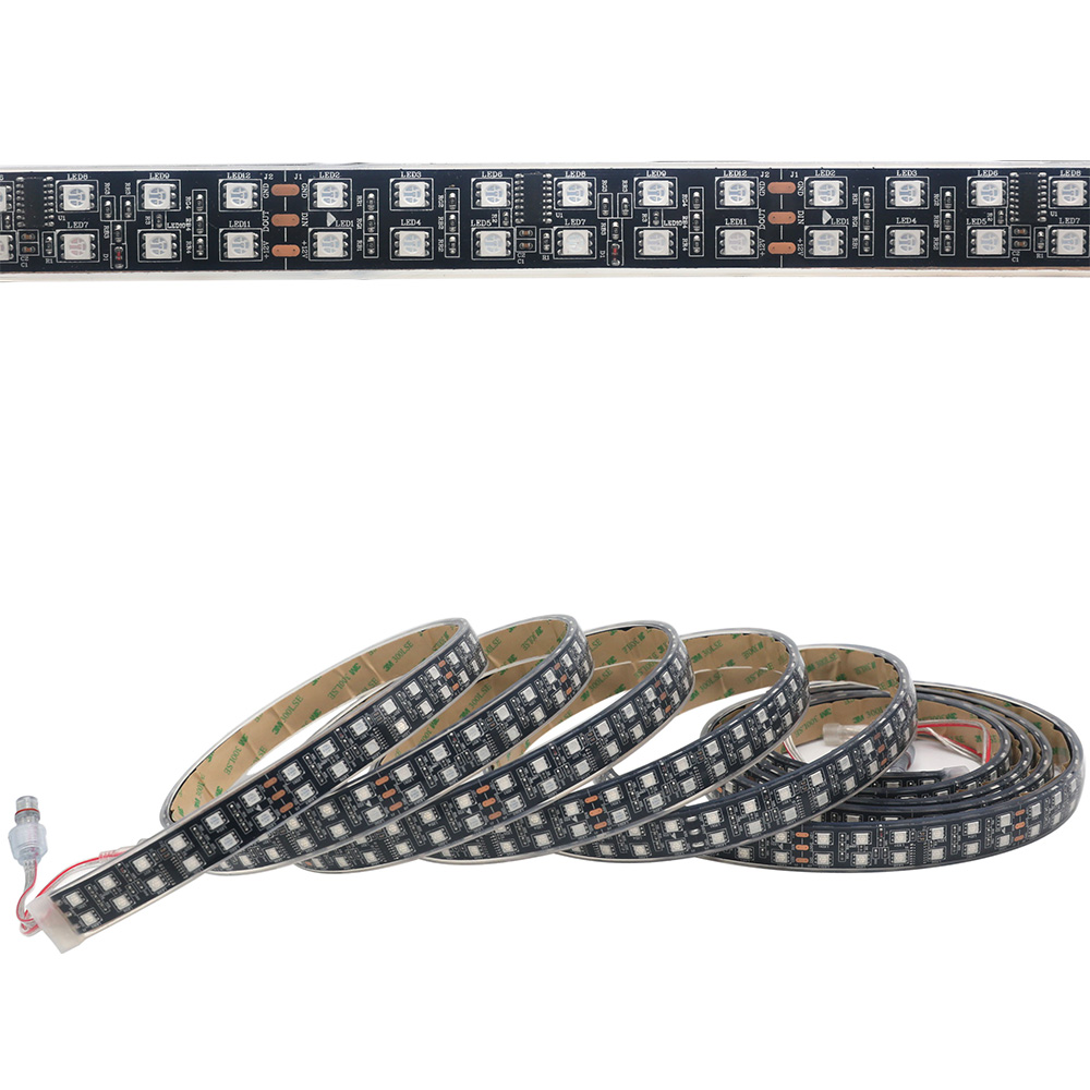 Dual Row TM1812 Series DC12V 120LEDs/m Flexible LED Strip Lights Full Color Chasing Programmable LED Lights, Waterproof Optional, 16.4ft Per Reel Dual Row TM1812 Series DC12V 120LEDs/m Flexible LED Strip Lights Full Color Chasing Programmable LED Lights, Waterproof Optional, 16.4ft Per Reel